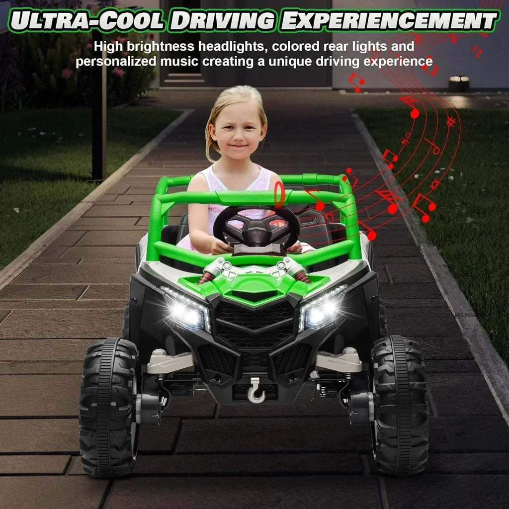 JOYRACER Kids Remote Control Car with 4 x 150W Motors Shock Absorbers Bluetooth MP3 Player wourant