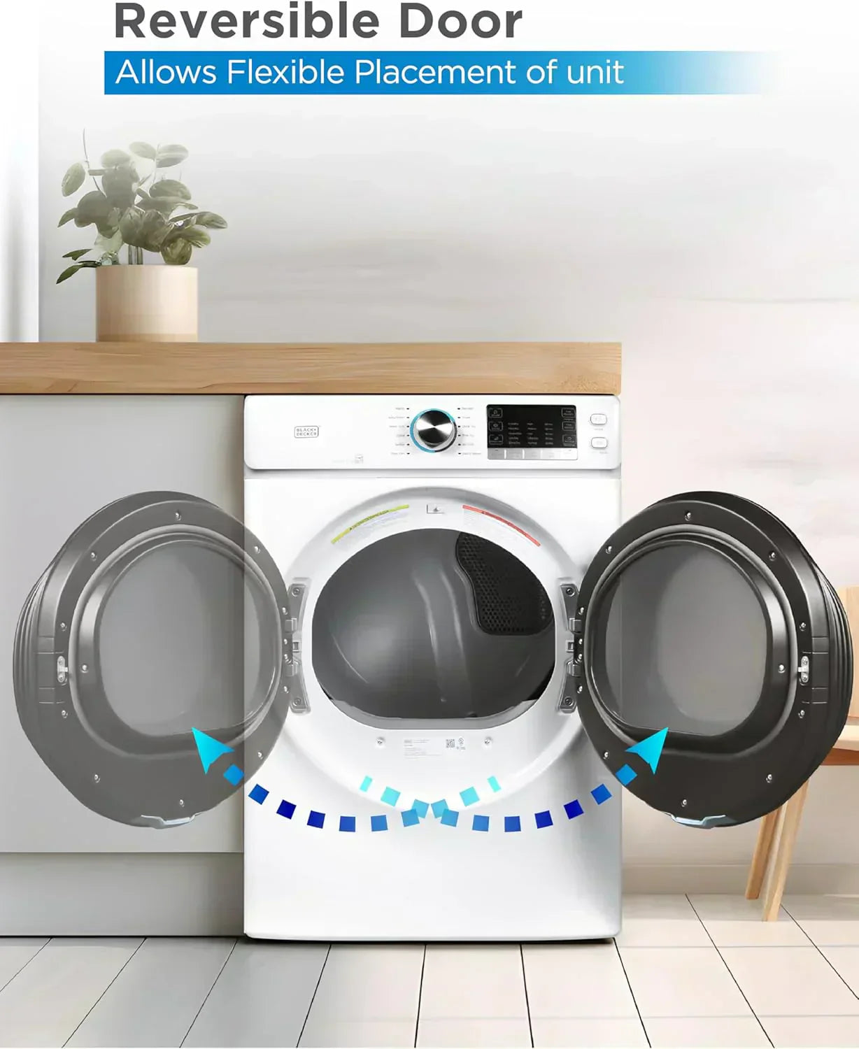 Compact Clothes Dryer 1.5 Cu. Ft. 850W Electric Dryer 120V Vented Dryer Stainless Steel Drum wourant