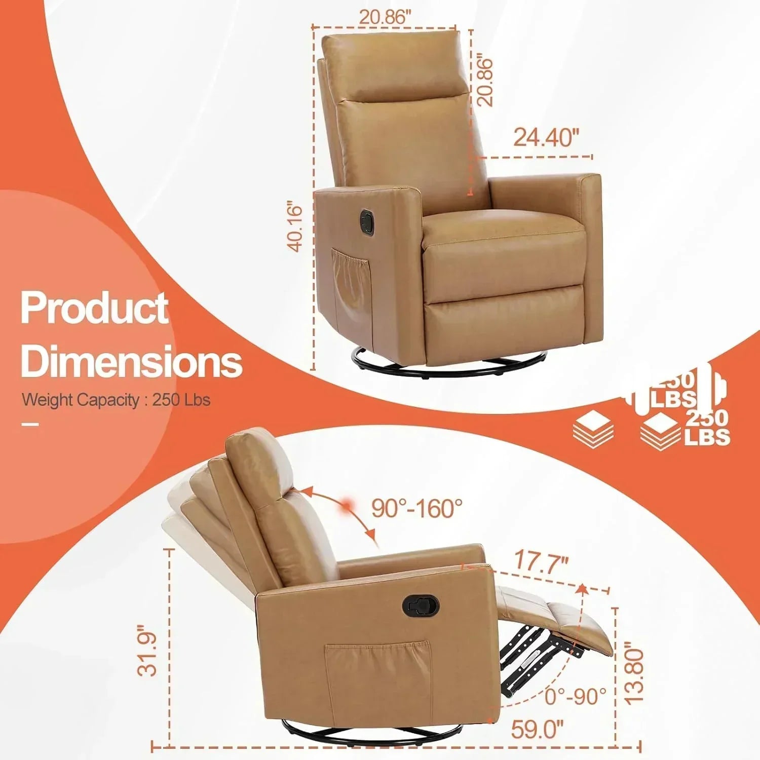 Sweetcrispy Massage Recliner Chair for Adults Adjustable Home Theater Seating wourant