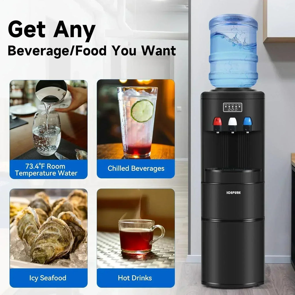 ICEPURE Water Dispenser with Ice Maker 3-in-1 Hot and Cold Water Cooler Ice Maker Machine wourant