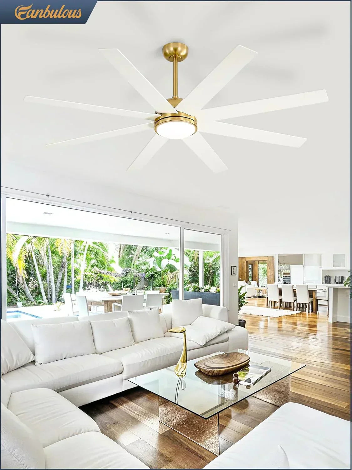 Ceiling Fan Indoor/Outdoor 8 Blades 65 inches wourant
