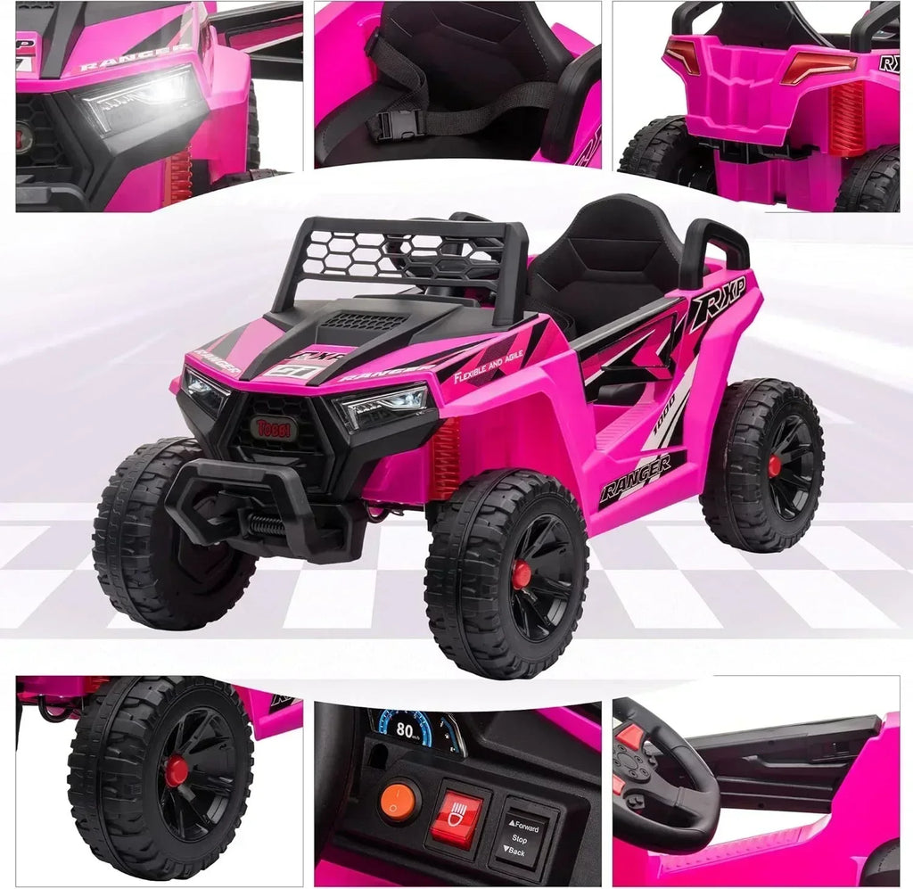 TOBBI 12V Kids Ride on Car Electric Off-Road UTV Truck with Diverse Functions Double Open Doors wourant