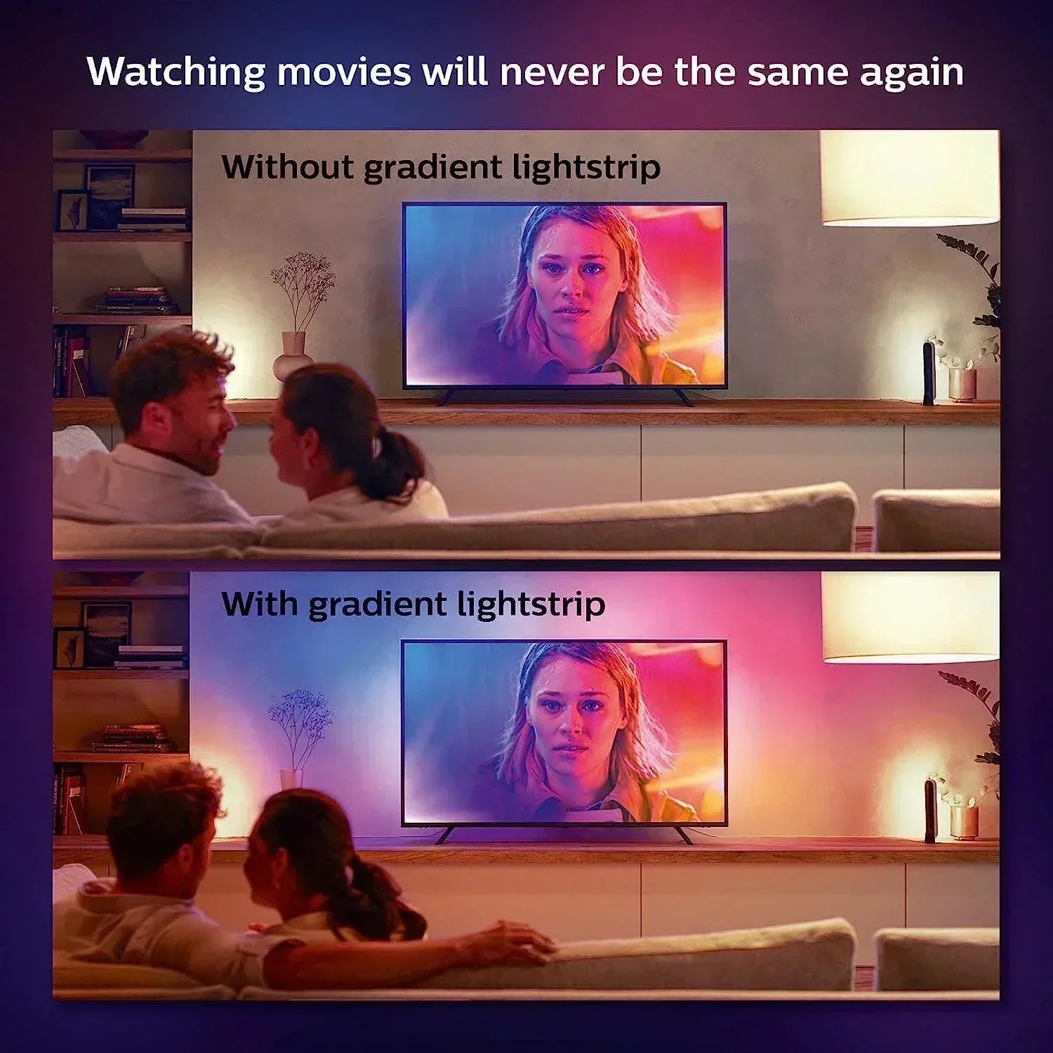 65-inch smart TV light strip flowing color-changing LED light strip backlight synced wourant