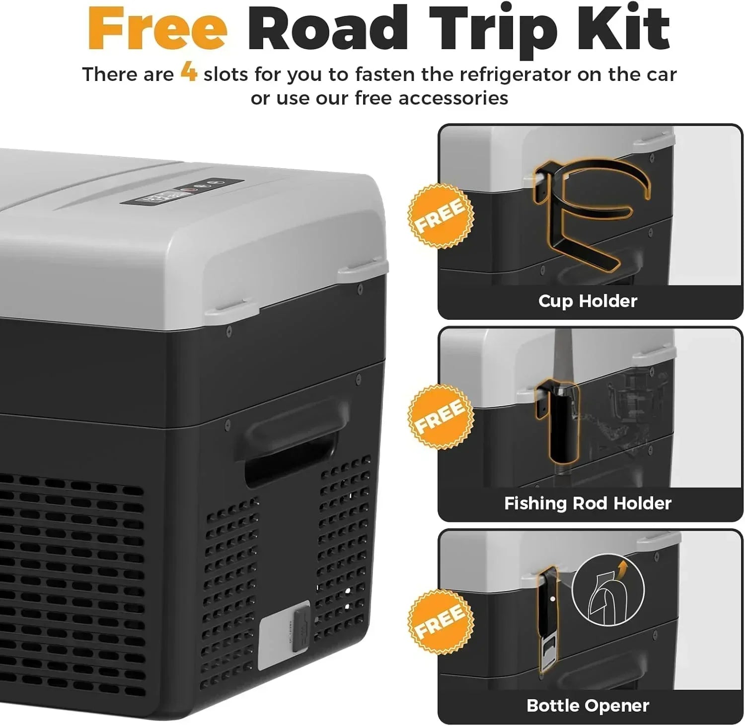 12V Refrigerator 21 Quart Portable Freezer 50 Hours Keep Cool Electric Cooler Car Refrigerator wourant