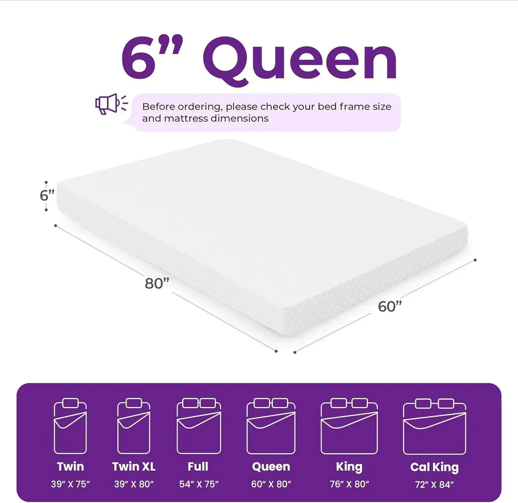 GAESTE 8-inch Fully Cooling Gel Memory Foam Mattress Mattress-in-a-Box wourant
