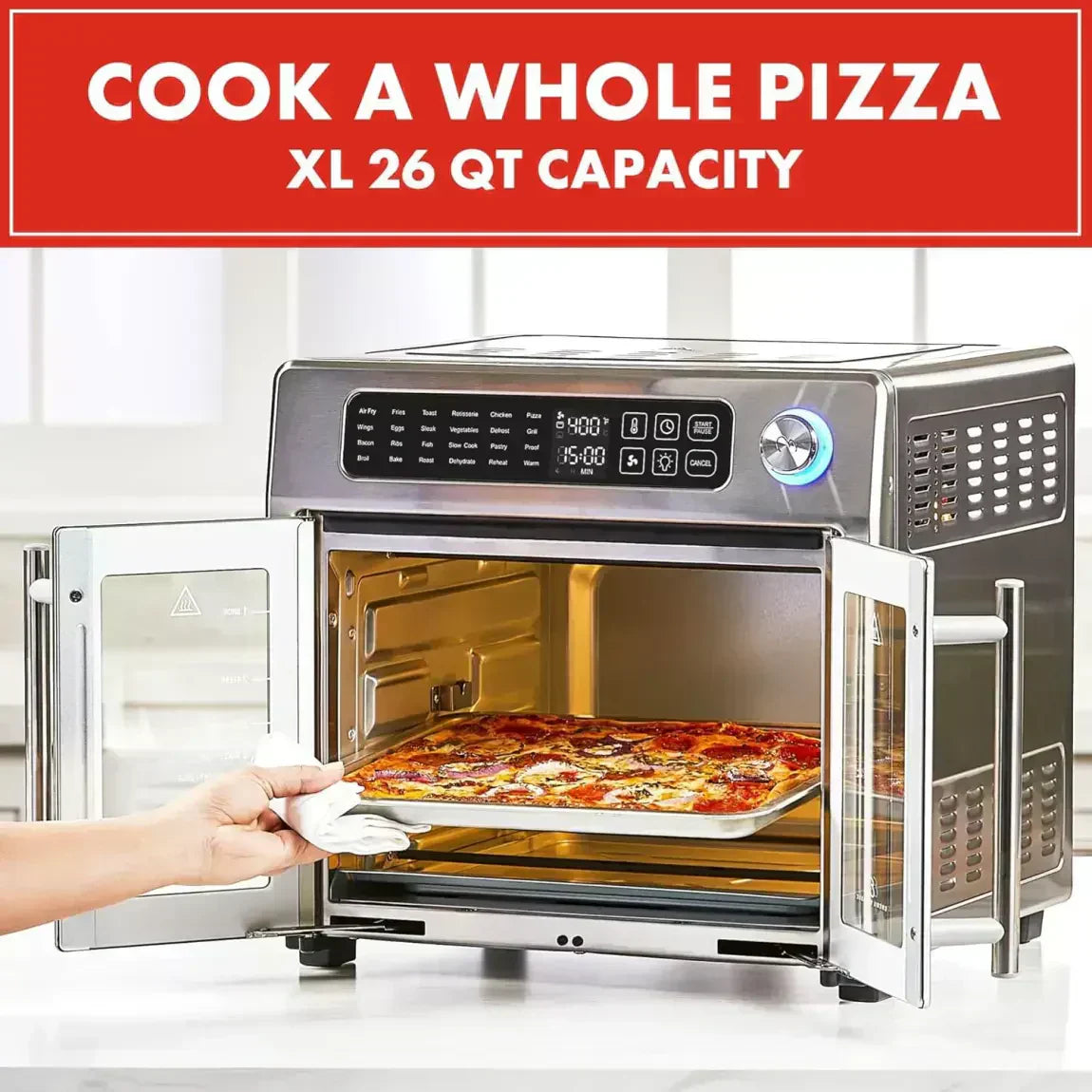 Emeril Lagasse 26 QT Extra Large Air Fryer Convection Toaster Oven with French Doors wourant