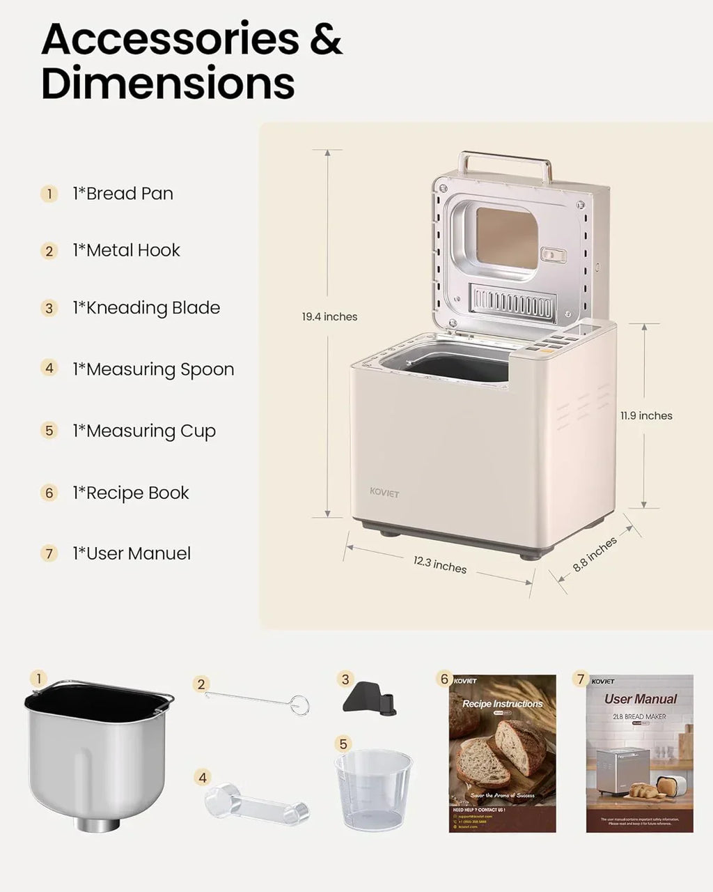 25-in-1 Bread Maker with Automatic Dual Dispenser 2-Pound Stainless Steel Bread Maker wourant