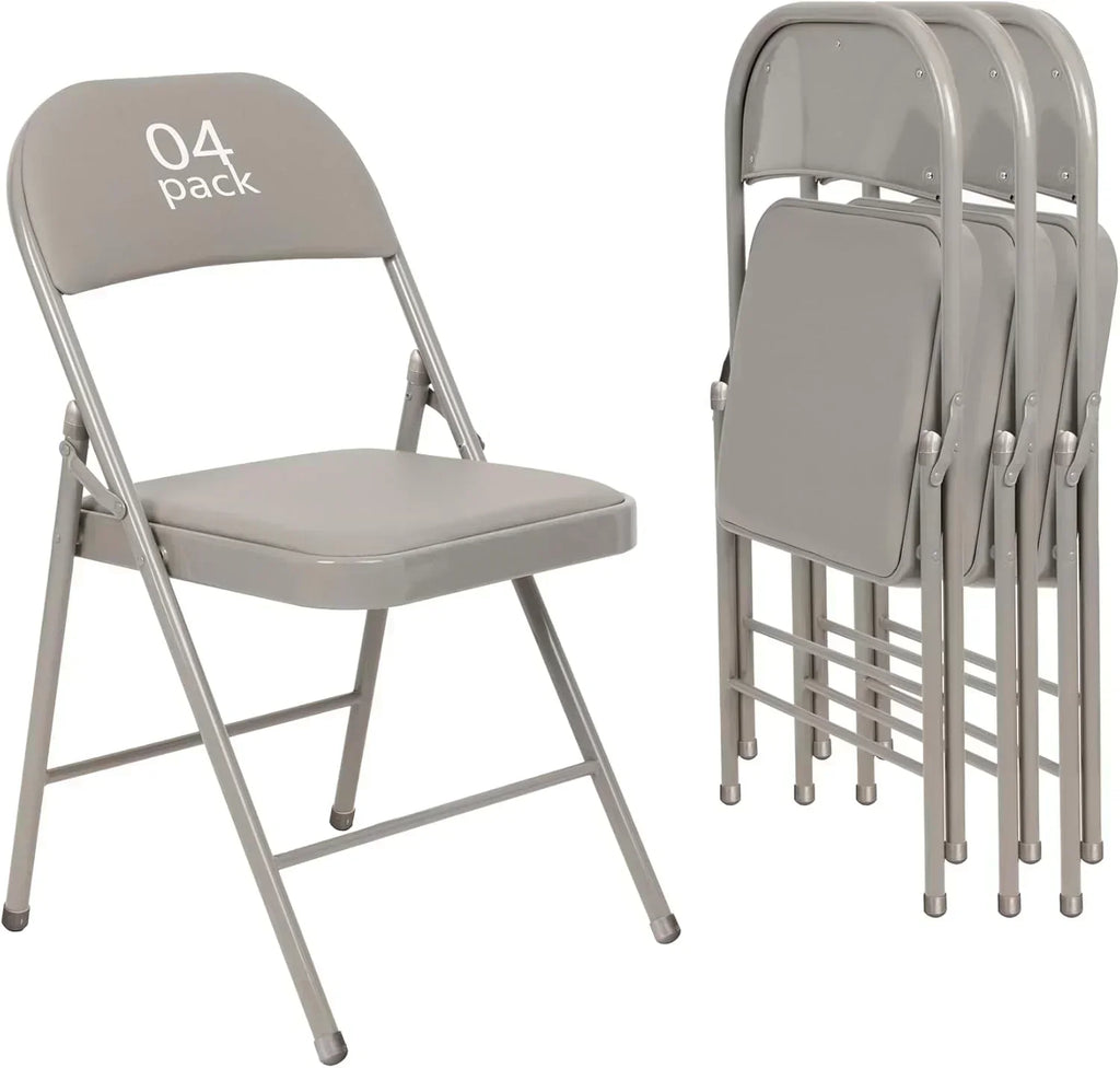 6 Pack Black Folding Chairs with Leather Chairs Events Office Wedding Party Upholstered Chairs wourant