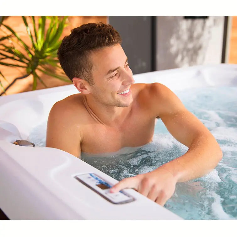 Lifesmart Spas 110 Volt 7 Person 22 Jet Square Plug And Play Hot Tub with Ozonator in Espresso wourant