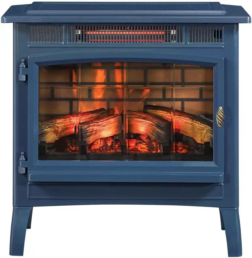 Freestanding Electric Fireplace Stove Heater with 3D Flame Effect for 1000 Sq. Ft wourant