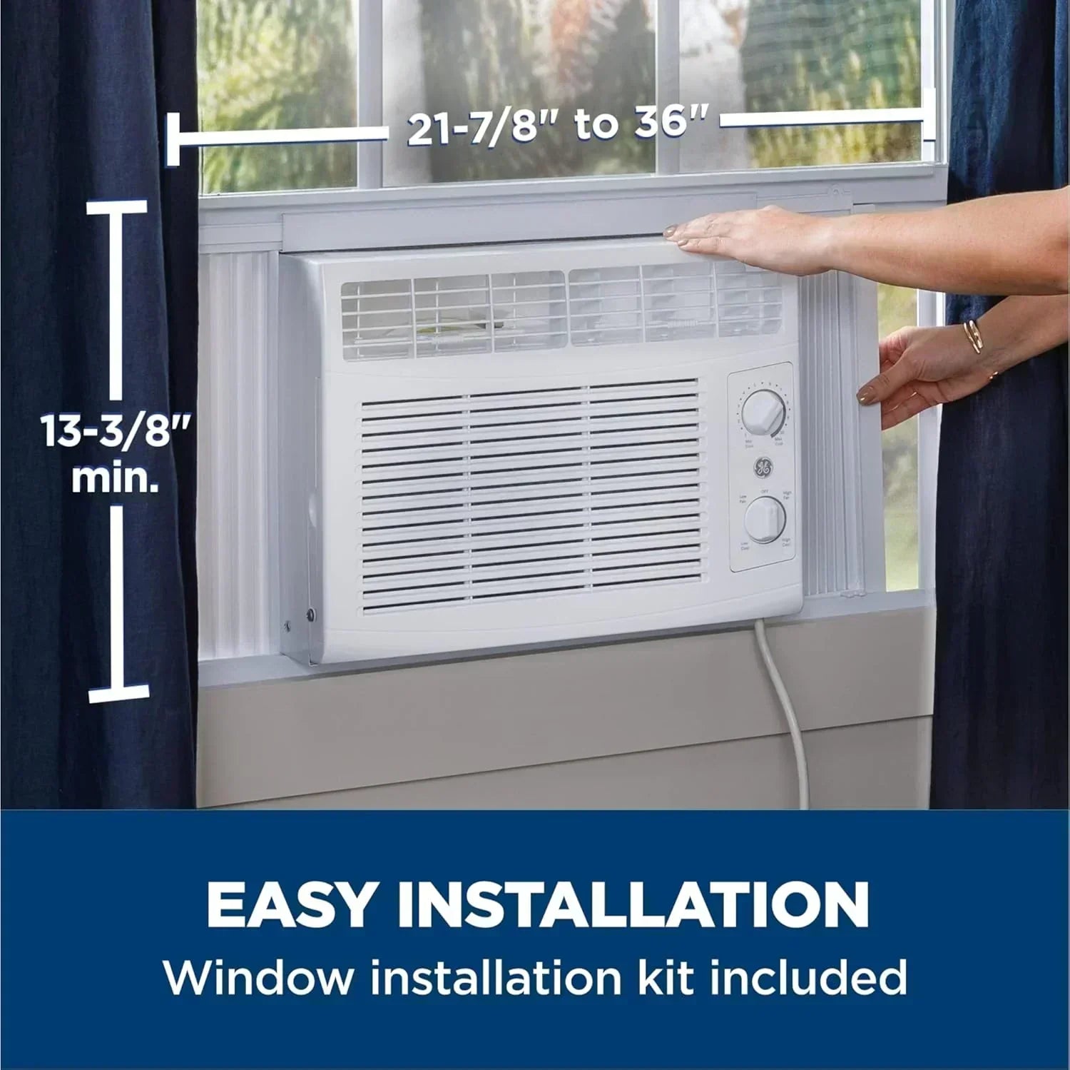 GE Window Air Conditioner Unit 6,000 BTU for Small Rooms up to 250 sq ft. with Adjustable Fan wourant