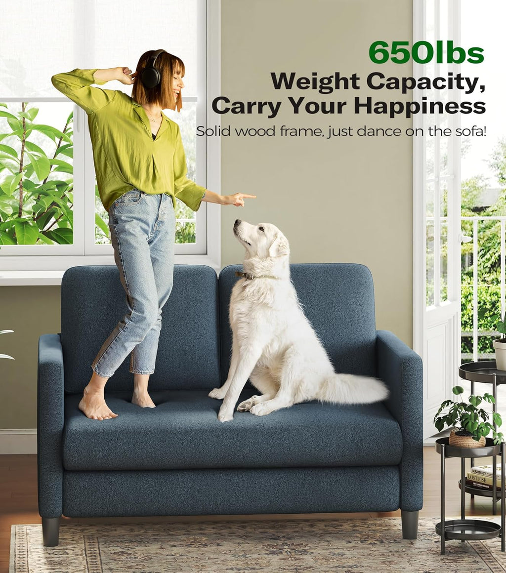 Loveseat Sofa 51" Love Seat Comfy Corduroy Small Loveseat Tool-Free Setup Couch wourant