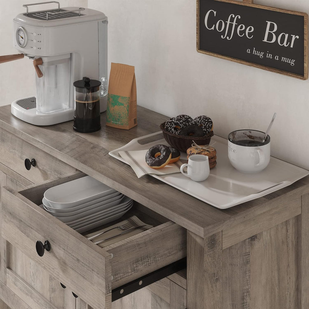 Farmhouse style console table coffee bar entry table with storage rack sofa table wourant