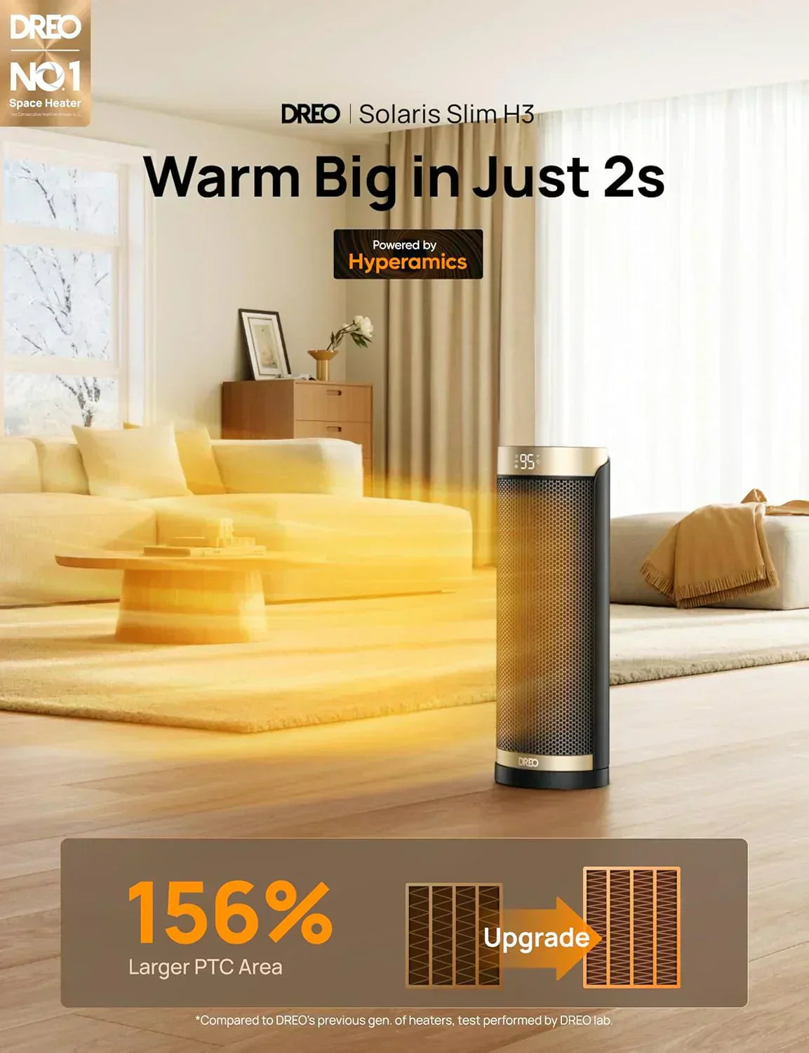 Space Heater 1500W Electric Indoor Heater with Thermostat Quiet Portable Heater wourant