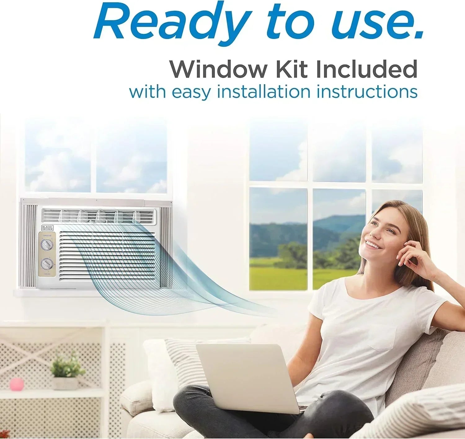 BLACK+DECKER Window Air Conditioner 5000 BTU Cools Up to 150 Square Feet AC Mechanical Controls wourant