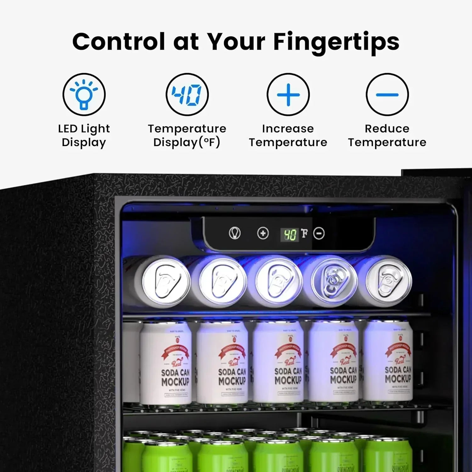 Beverage Refrigerator Cooler 126 Can Mini Fridge Glass Door for Drinks Soda Beer Wine Refrigerator wourant