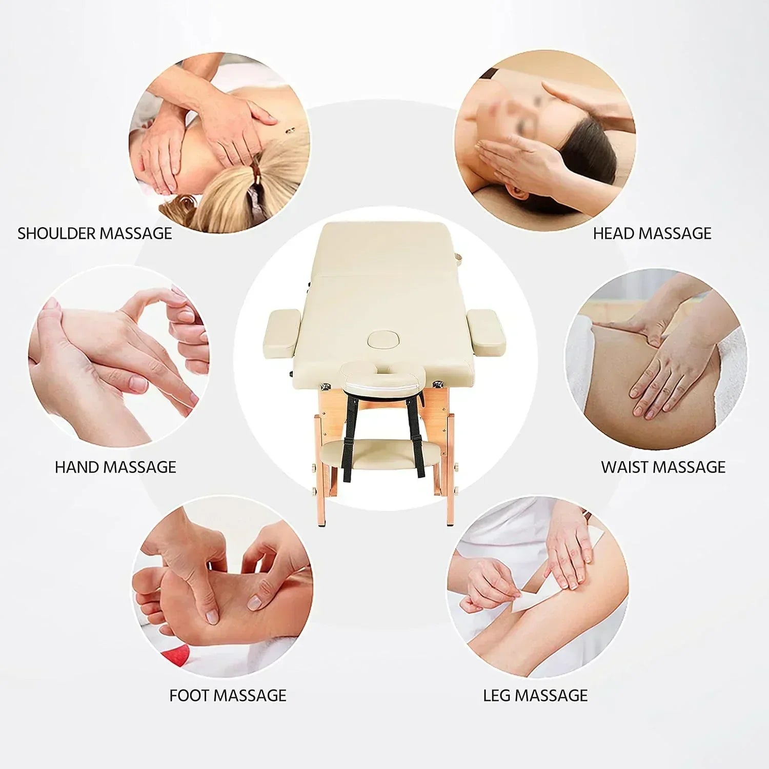 Yaheetech Massage Table Portable Lash Beds Spa Bed Massage Couch Foldable Spa Tables wourant