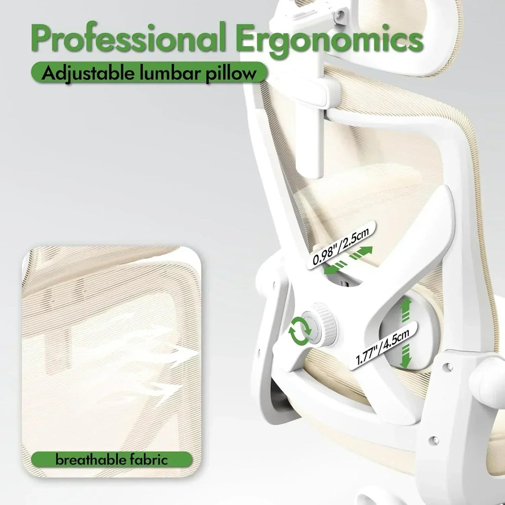 Office computer desk and chair gaming chair with lumbar support and headrest wourant