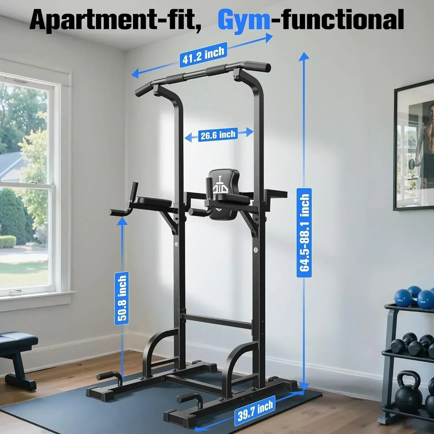 Sportsroyals Power Tower Pull Up Bar Station 450 lbs stable suspended immersion tilt station wourant