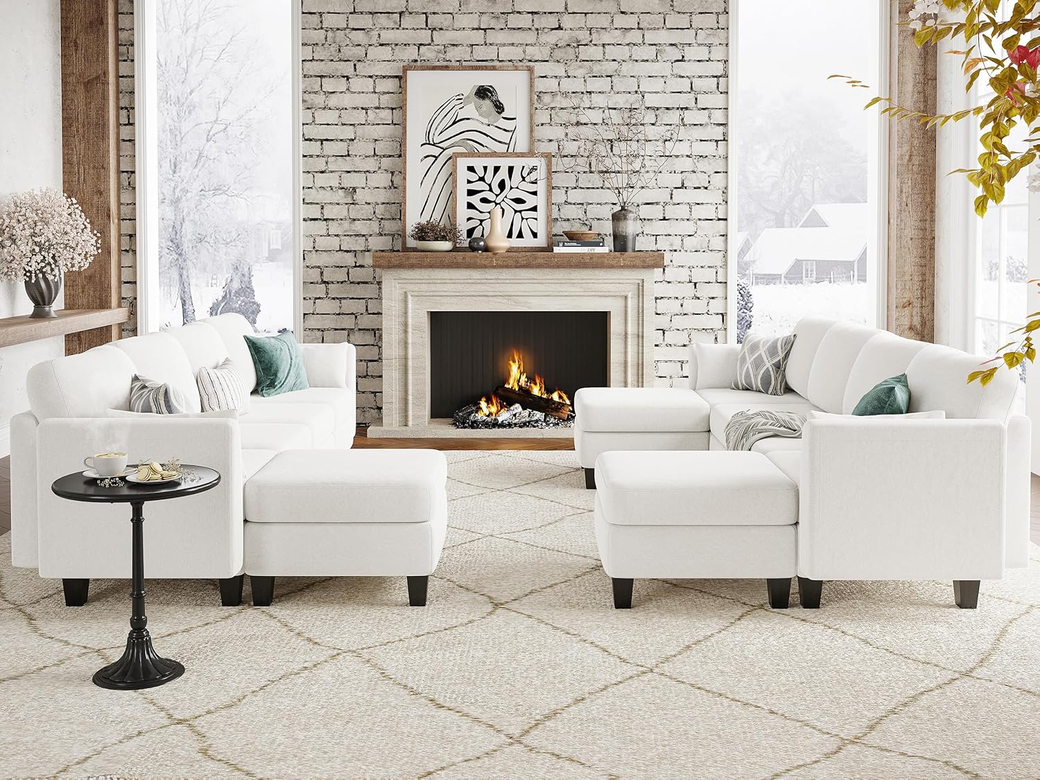 Modular Sectional Sof Convertible U Shaped Sofa Couch with High Density Memory Foam wourant