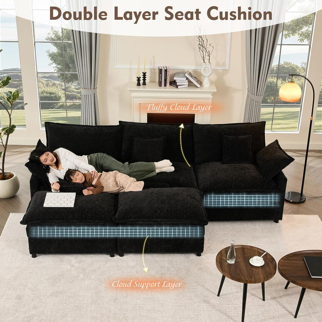 108" U-shaped sofa modular sofa Comfortable cloud sofa wourant