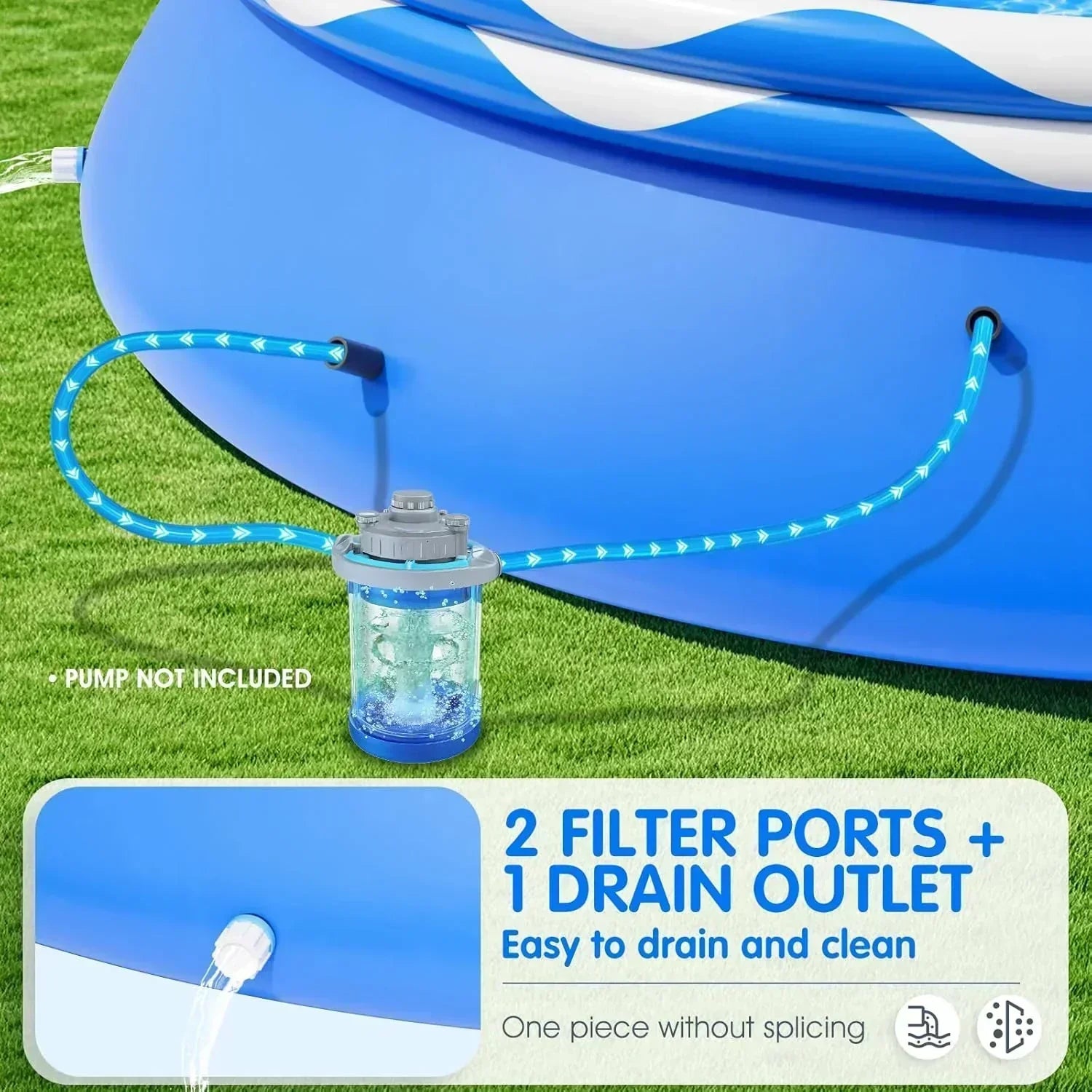 Upgraded Double Rings Inflatable Above Ground Pool Easy Set Inflatable Swimming Pool wourant