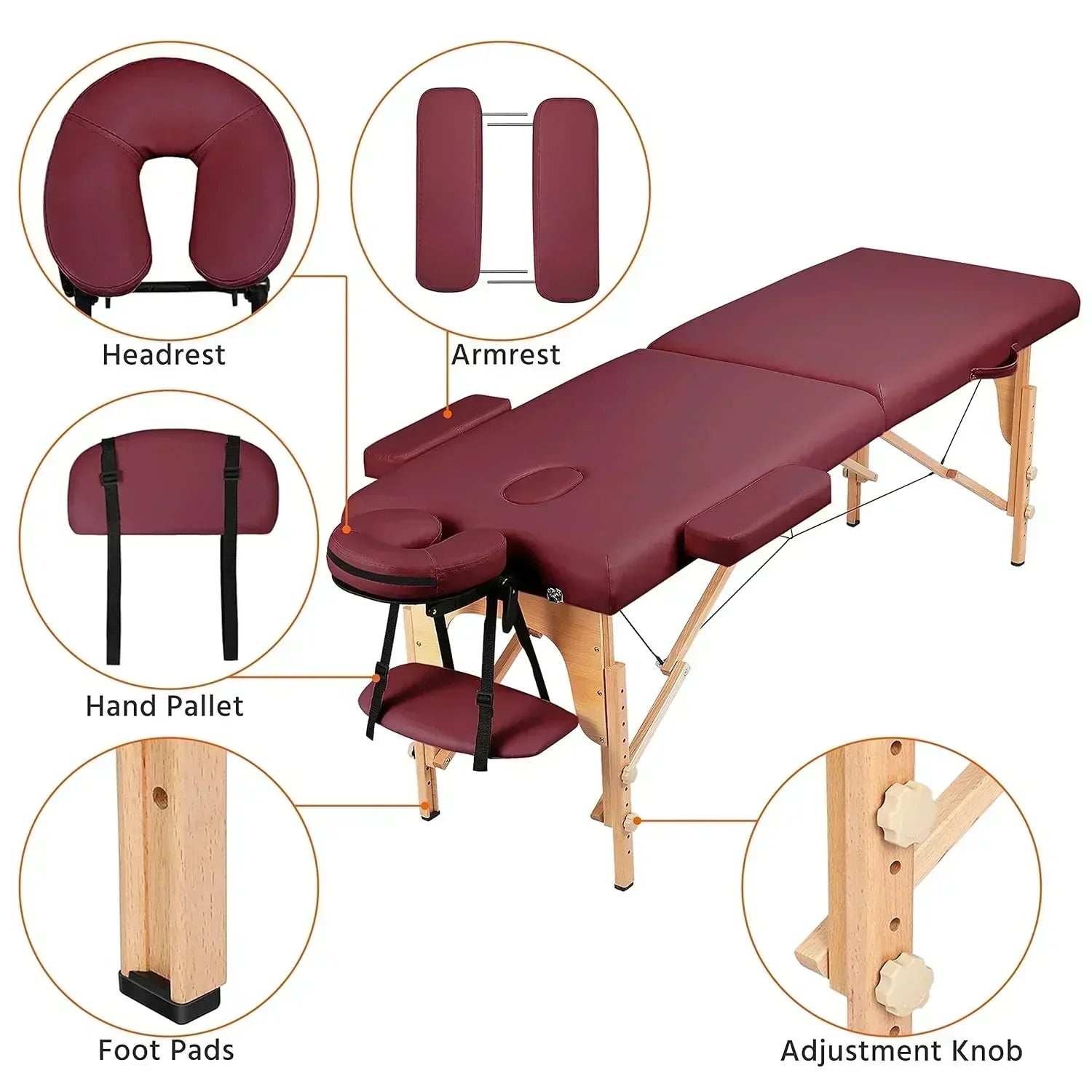 Yaheetech Massage Table Portable Lash Beds Spa Bed Massage Couch Foldable Spa Tables wourant