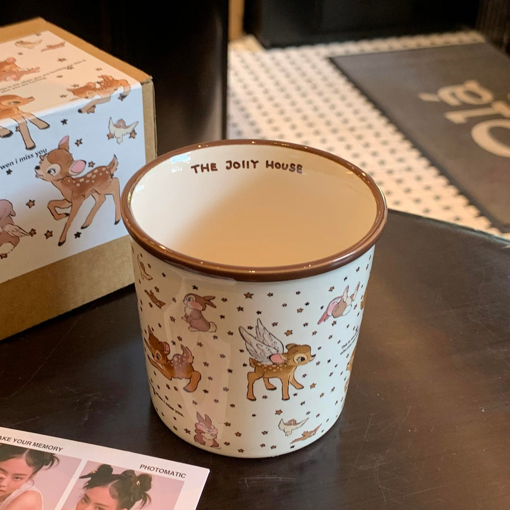 Niedliche Keramik-Hirsch-Kaffeetasse mit großem Fassungsvermögen, stilvolles Design für Heimtrinkgeschirr wourant