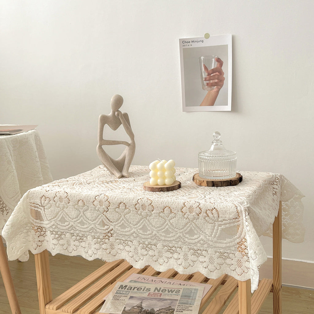 Spitzen-Vintage-Tischdecke, inspiriertes, elegantes Dekor für Esszimmer und Heim-Styling wourant