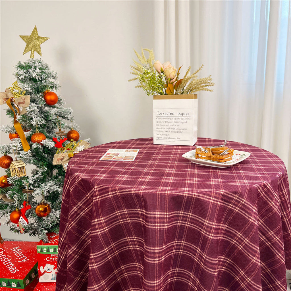 Festliche rote karierte Tischdecke, Weihnachts-Ins-Style-Vintage-Dekoration für fotofertiges Essen wourant