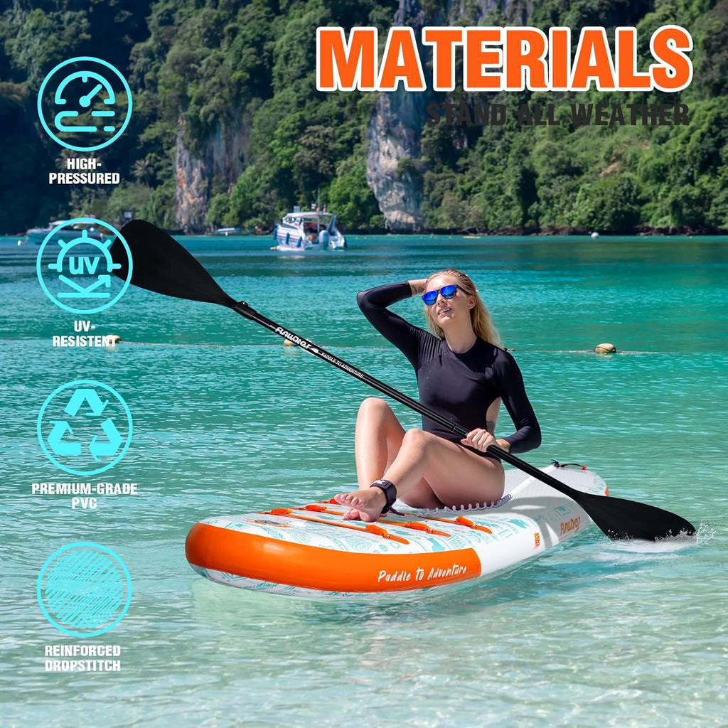 FunWater Inflatable Stand Up Paddle Board Premium SUP Paddle Accessories EVA Deck wourant