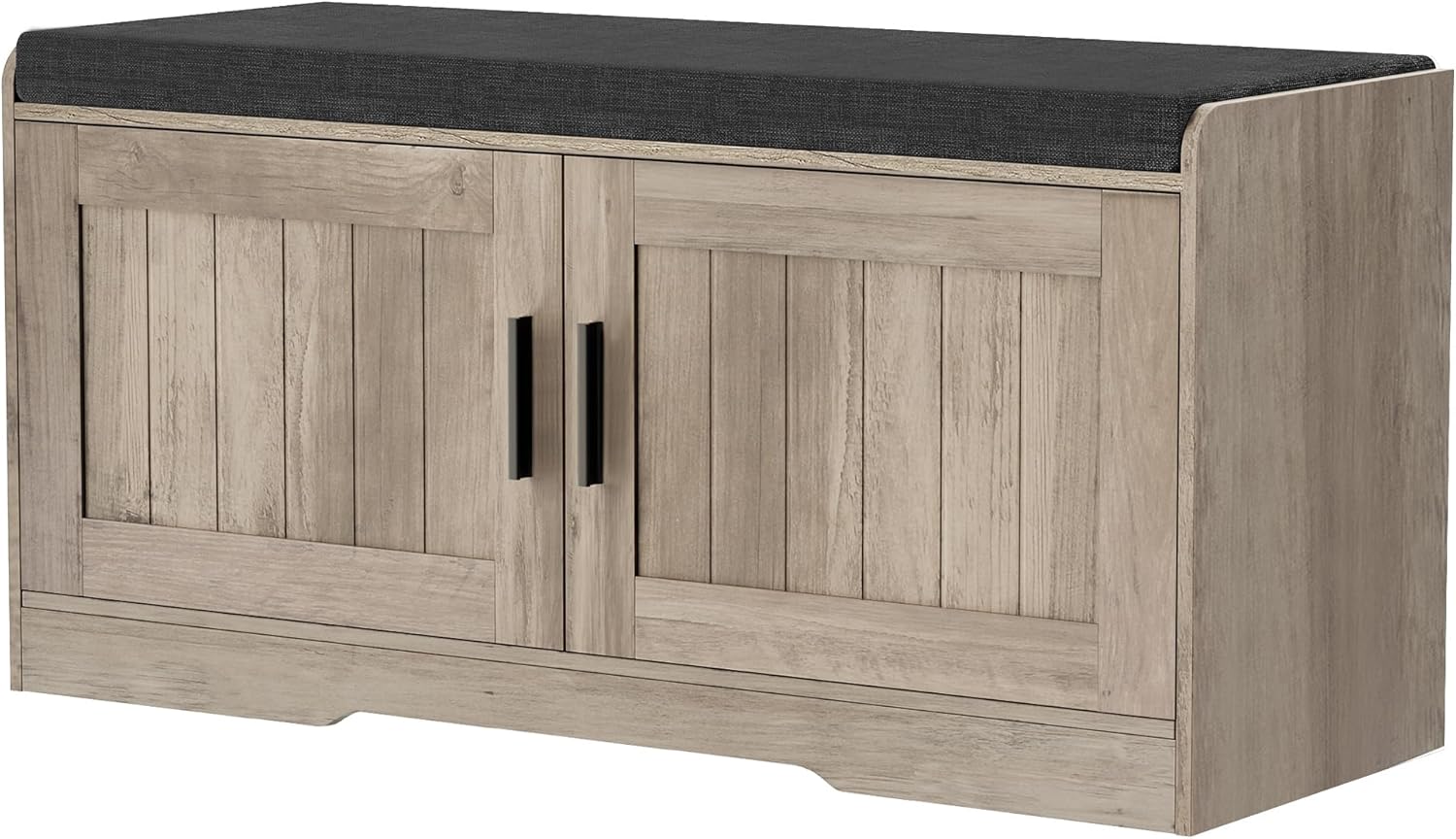 2-Tier Storage Bench Shoe Bench with Thickened Padded Seat Cushion Entryway Bench wourant