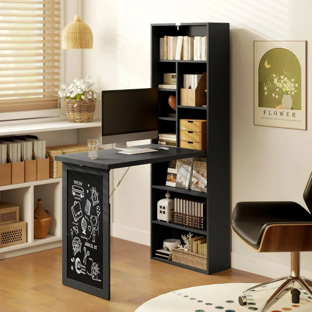 Folding convertible writing desk wall mounted desk cabinet multifunctional home workstation wourant