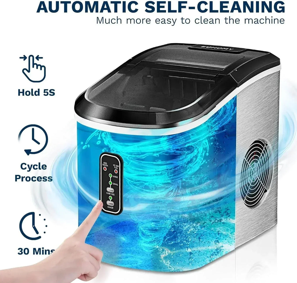 EUHOMY Nugget Ice Maker Countertop with Handle Ready 34lbs Per Day Removable Top Cover wourant