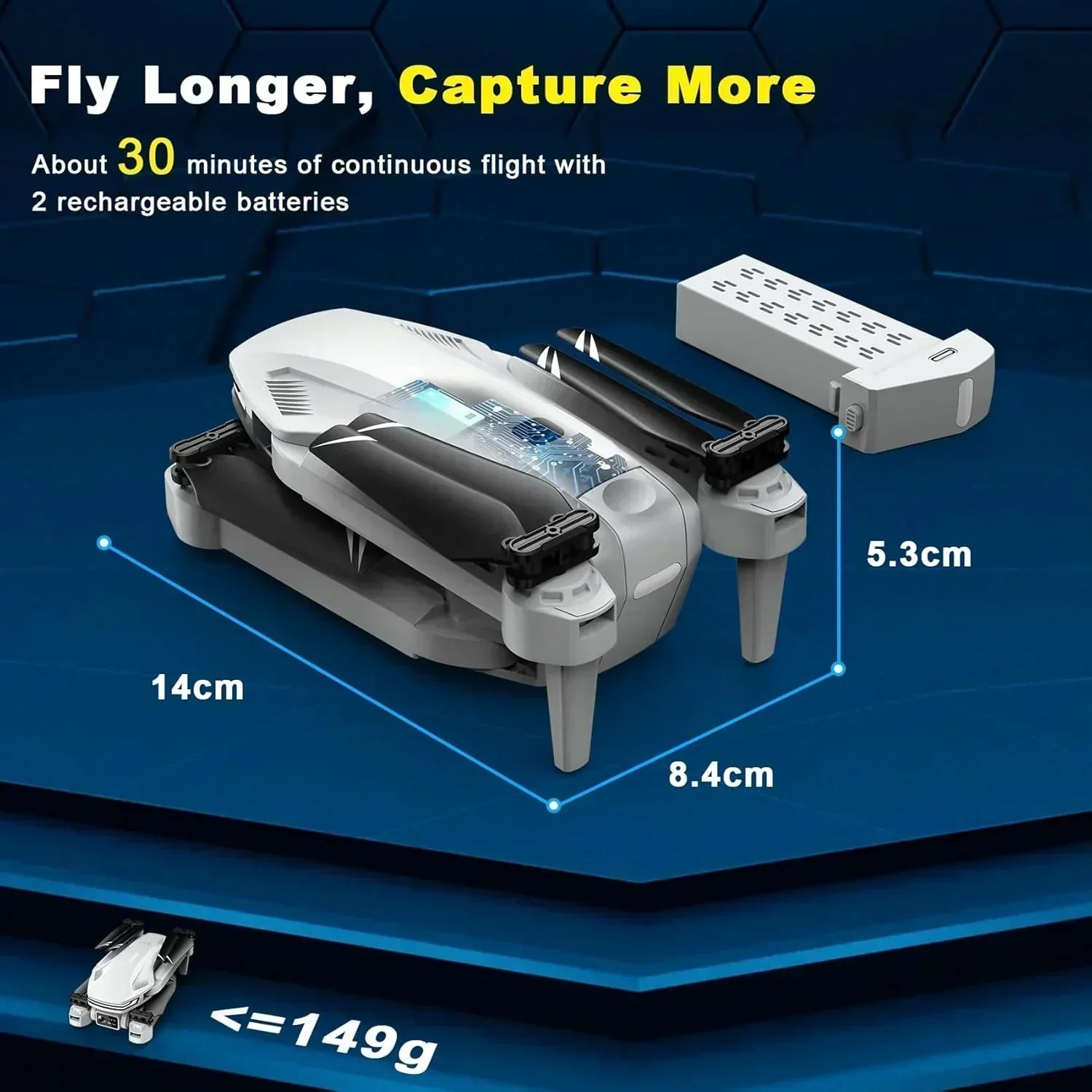 2K HD FPV Drone for Adults with Camera Altitude Hold Foldable and Portable wourant