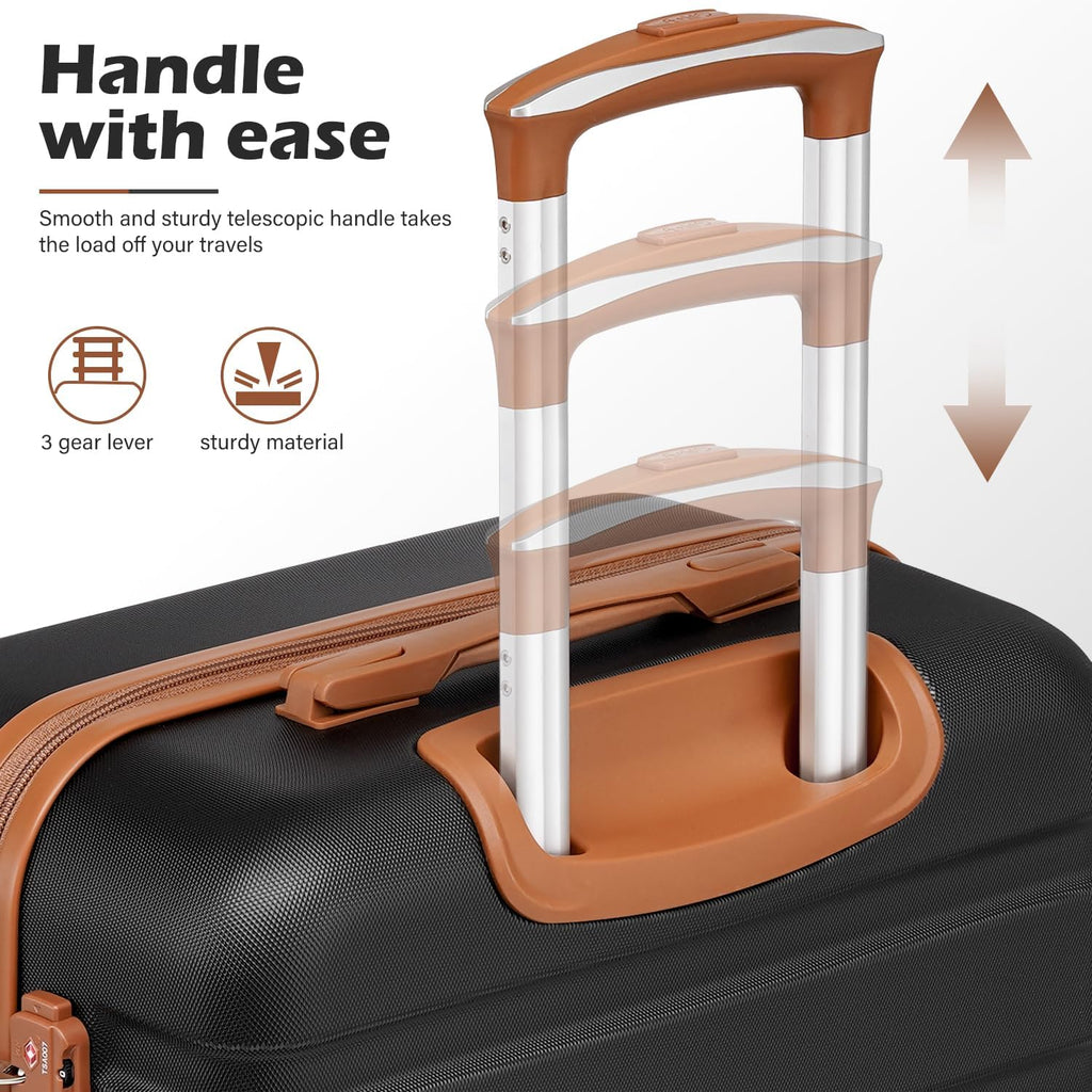 Coolife Luggage 3 Piece Set Suitcase Spinner Hardshell Lightweight TSA Lock wourant