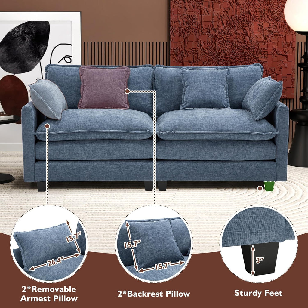 ihanherry 146-inch U-shaped modern sofa modular area cloud sofa wourant