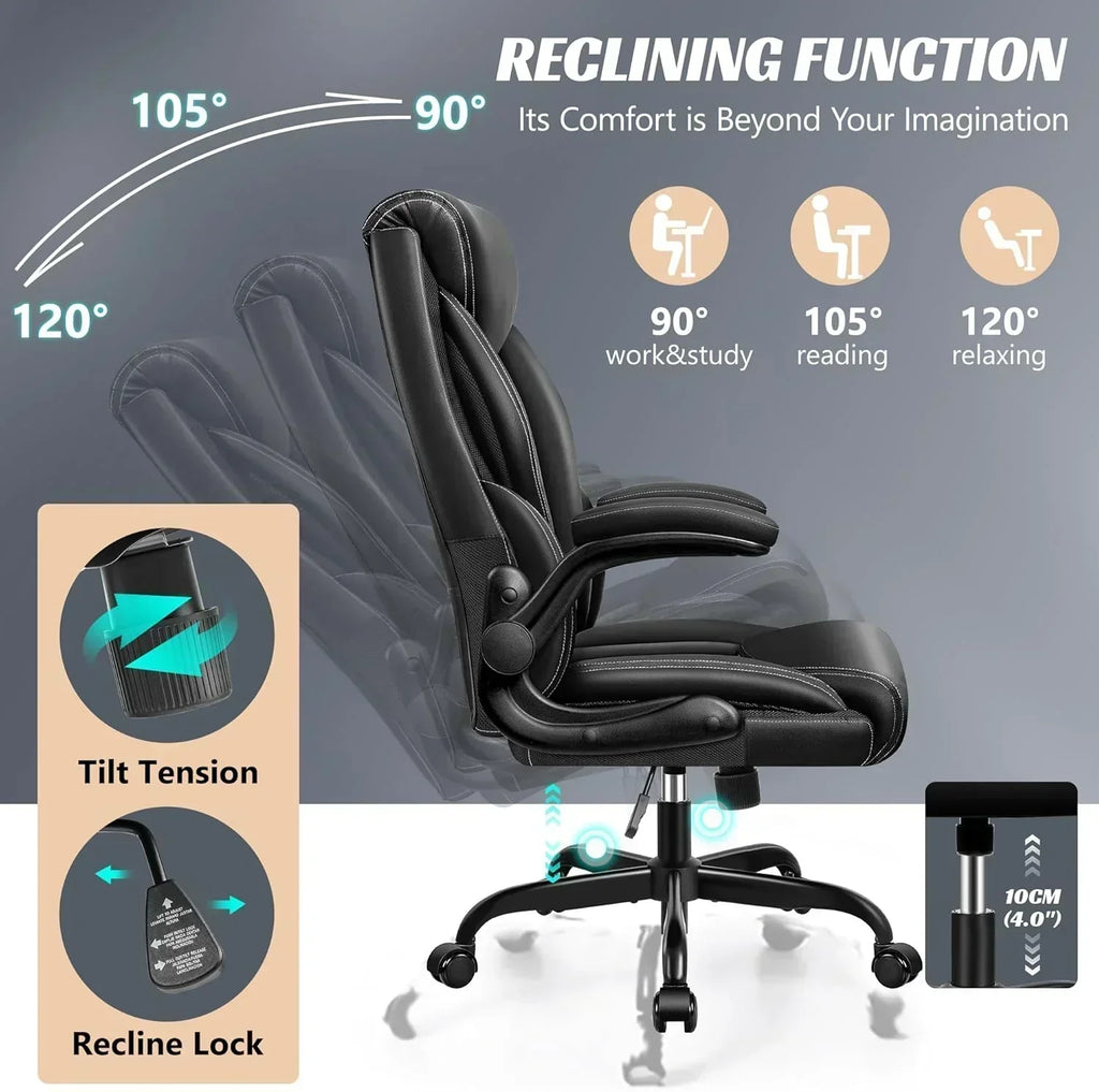 Office Chair Large High-Foot Computer Desk Chair Chair Lumbar Support Rotating Computer Chair wourant