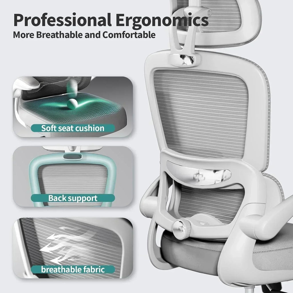 Office Chair Ergonomic Desk Chair 330 lbs Home Mesh Desk Chair Comfortable Gaming Chair wourant