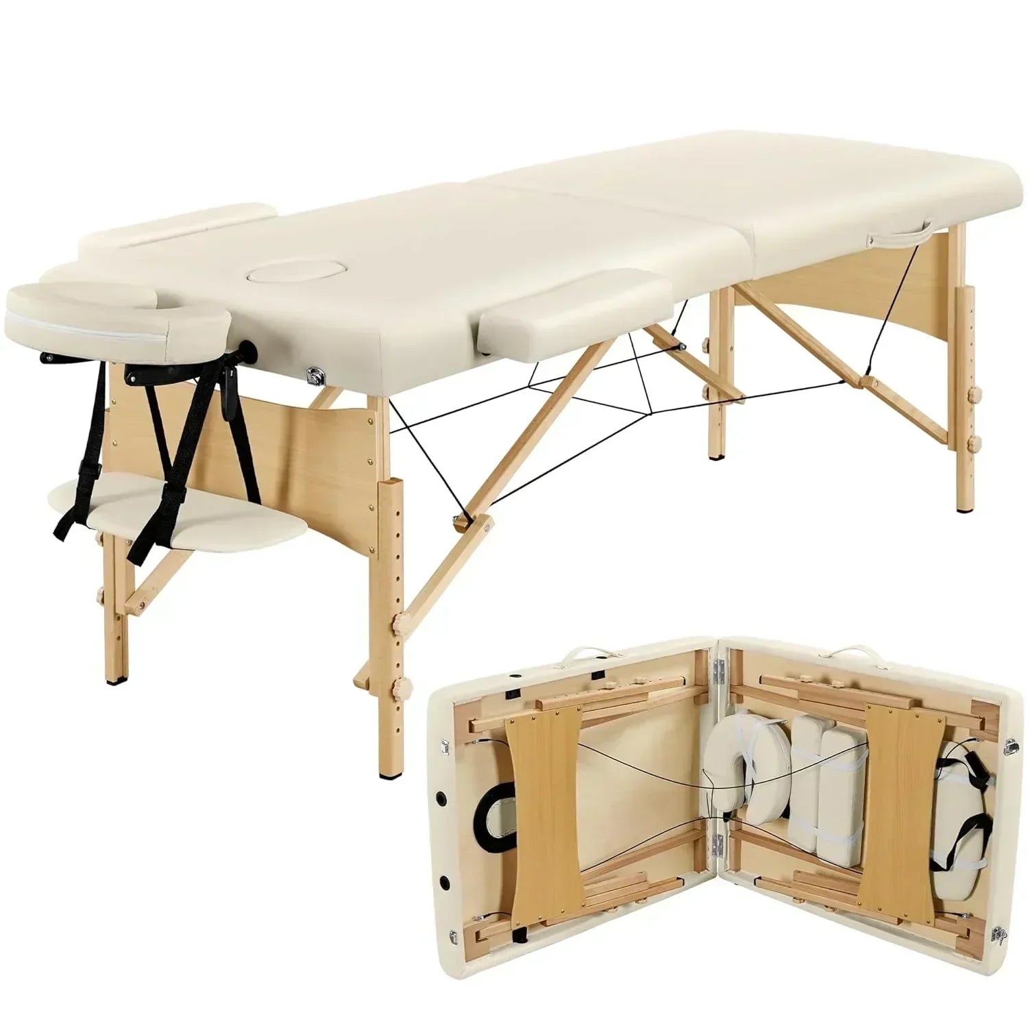 Yaheetech Massage Table Portable Lash Beds Spa Bed Massage Couch Foldable Spa Tables wourant