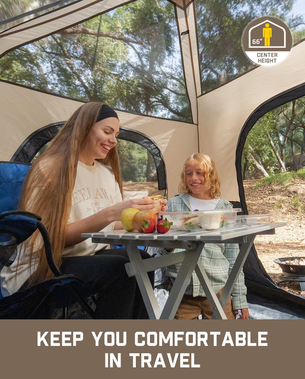 Portable camping tent for 4/6/8/10 people with instant cabin and rainproof and windproof wourant