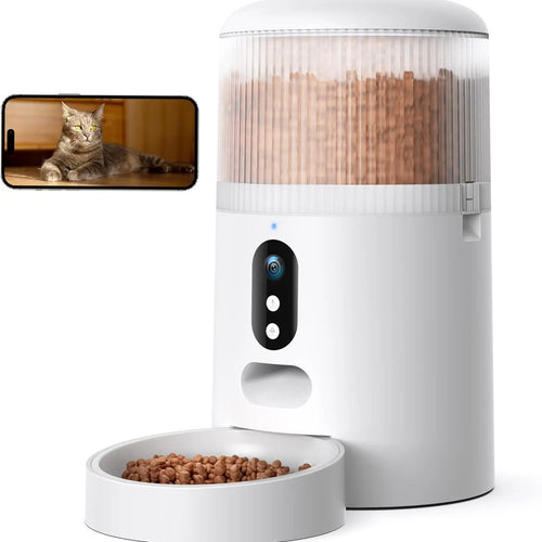 4L Automatic Cat Feeder with 3MP Camera Night Vision WiFi Two Way Audio or Standard Version anfaavocat