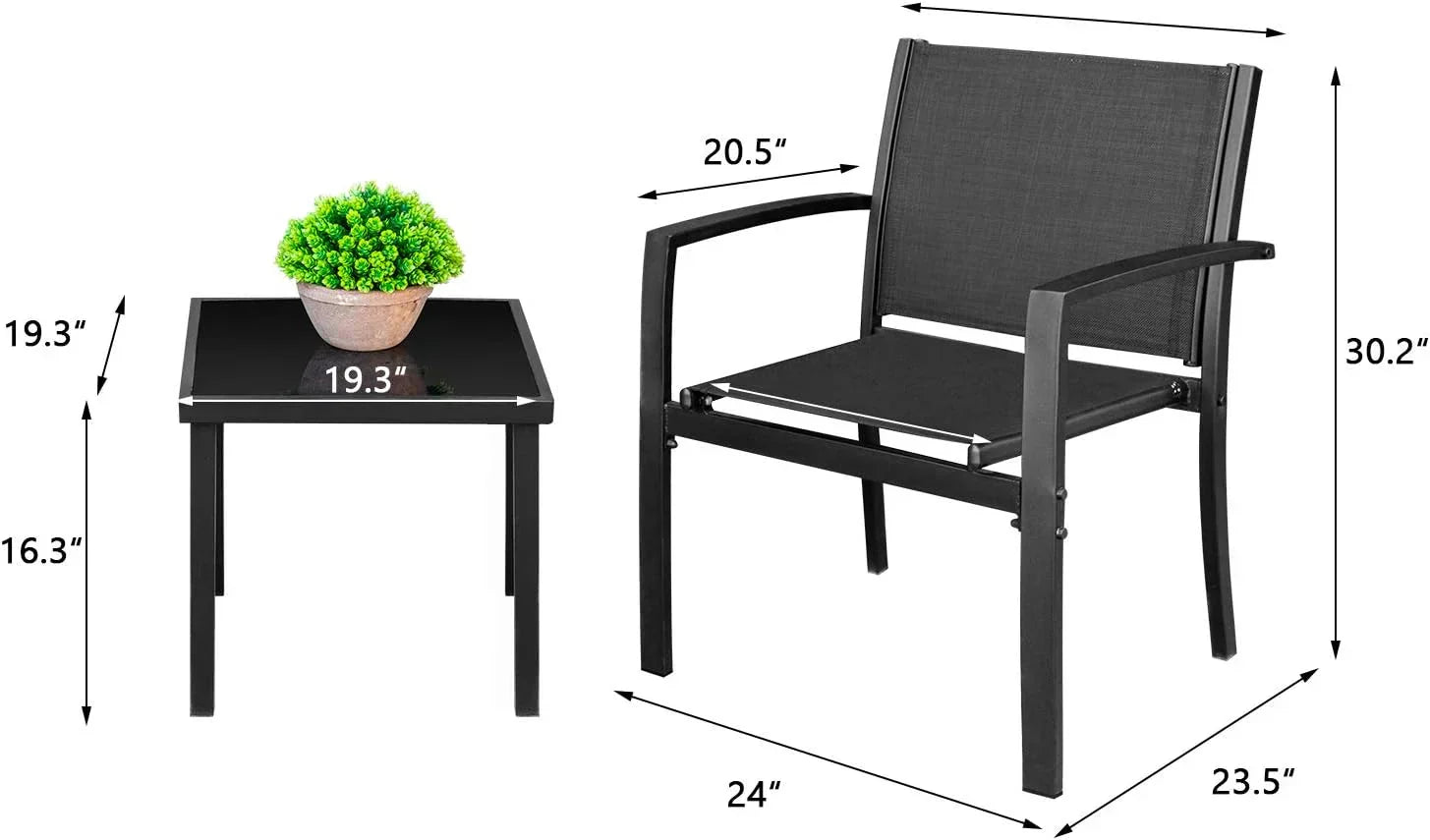 Homall Patio Dining Set 7 Pieces Outdoor Furniture Table and 6 Textilene Chairs Light Grey wourant