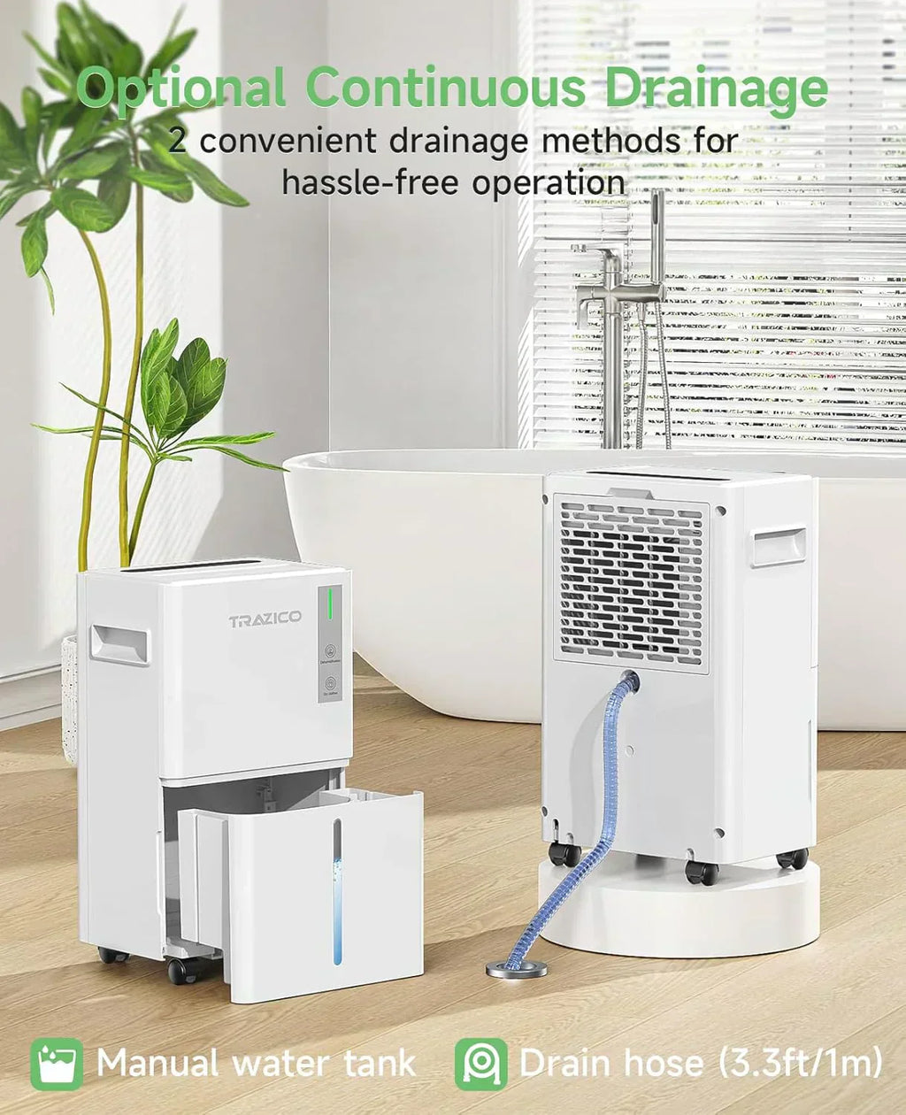 1500 Sq.ft Dehumidifier for Basement 21 Pint Dehumidifiers for Home Large Room with Drain Hose wourant