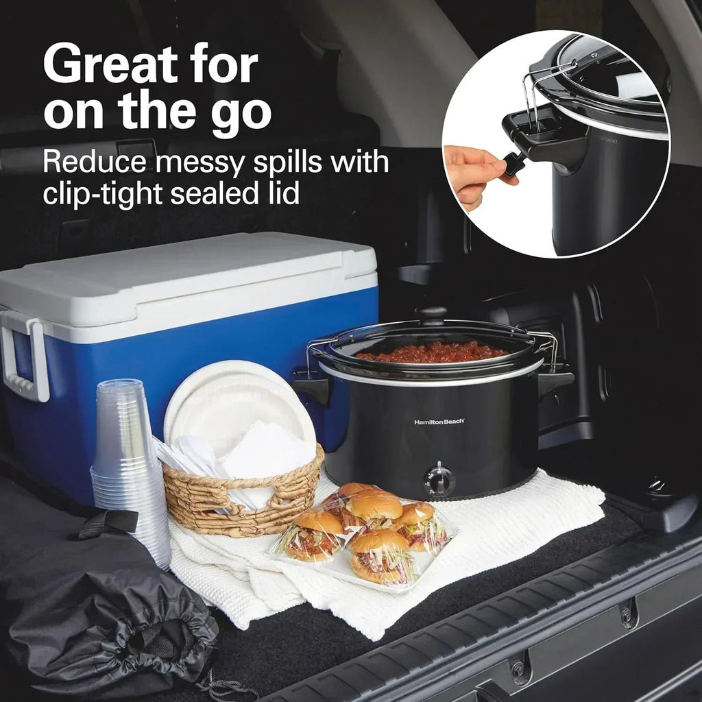 Slow Cooker Extra Large 10 Quart Stay or Go Portable With Lid Lock wourant