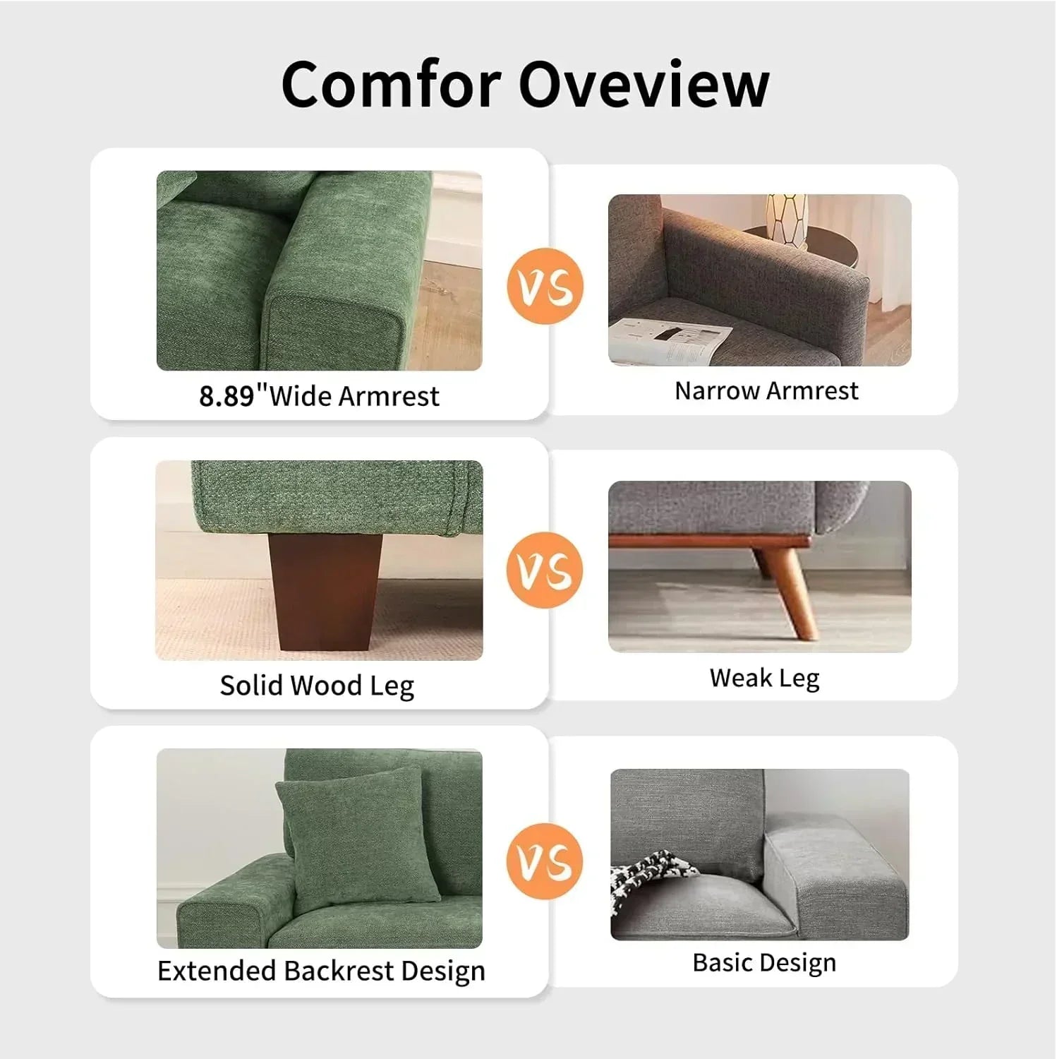 DOPEDIO living room double sofa chenille lounge chair removable solid wood frame wourant