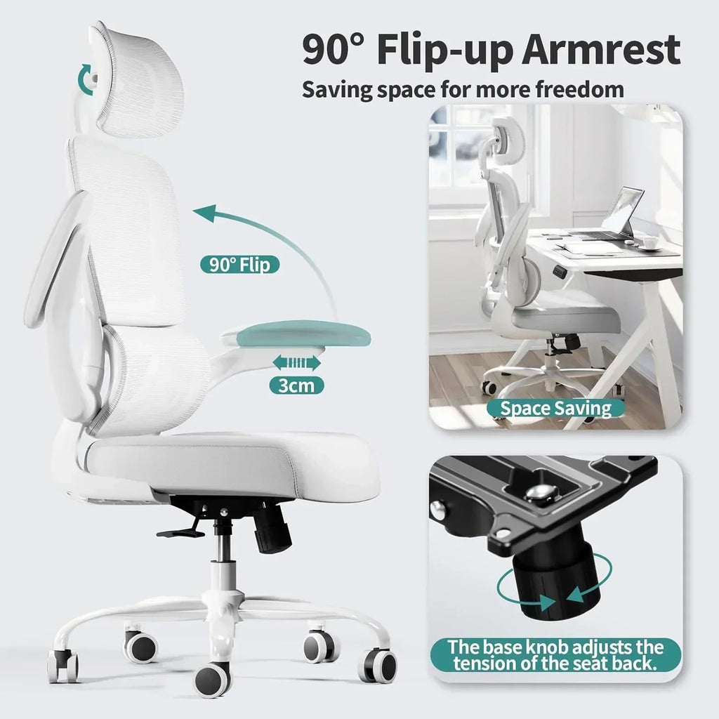 Office Chair Ergonomic Desk Chair 330 lbs Home Mesh Desk Chair Comfortable Gaming Chair wourant