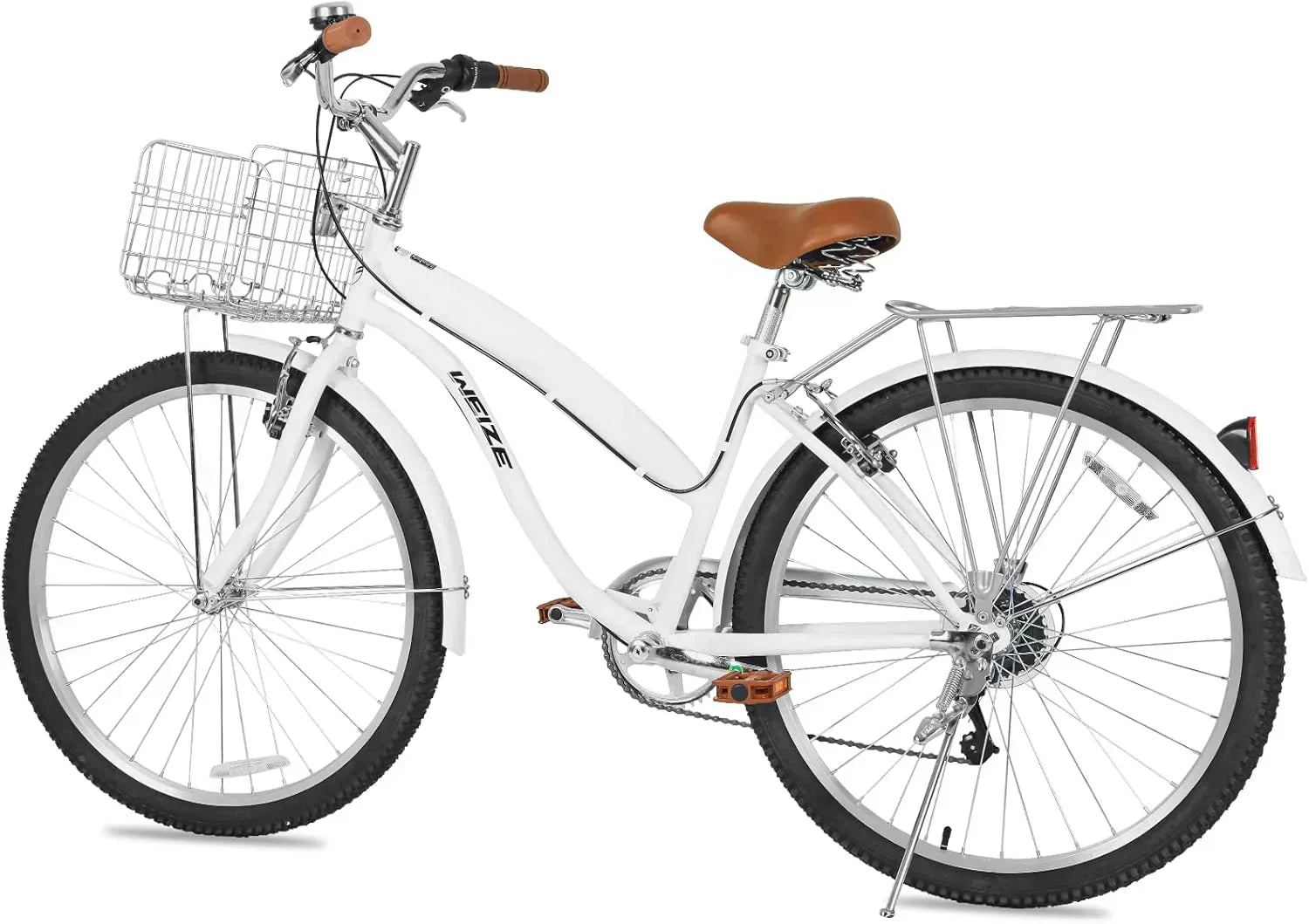 WEIZE Beach Cruiser Bike 26 inch Commuter Bicycle for Adult Men and Women 7-Speed/High-Carbon wourant