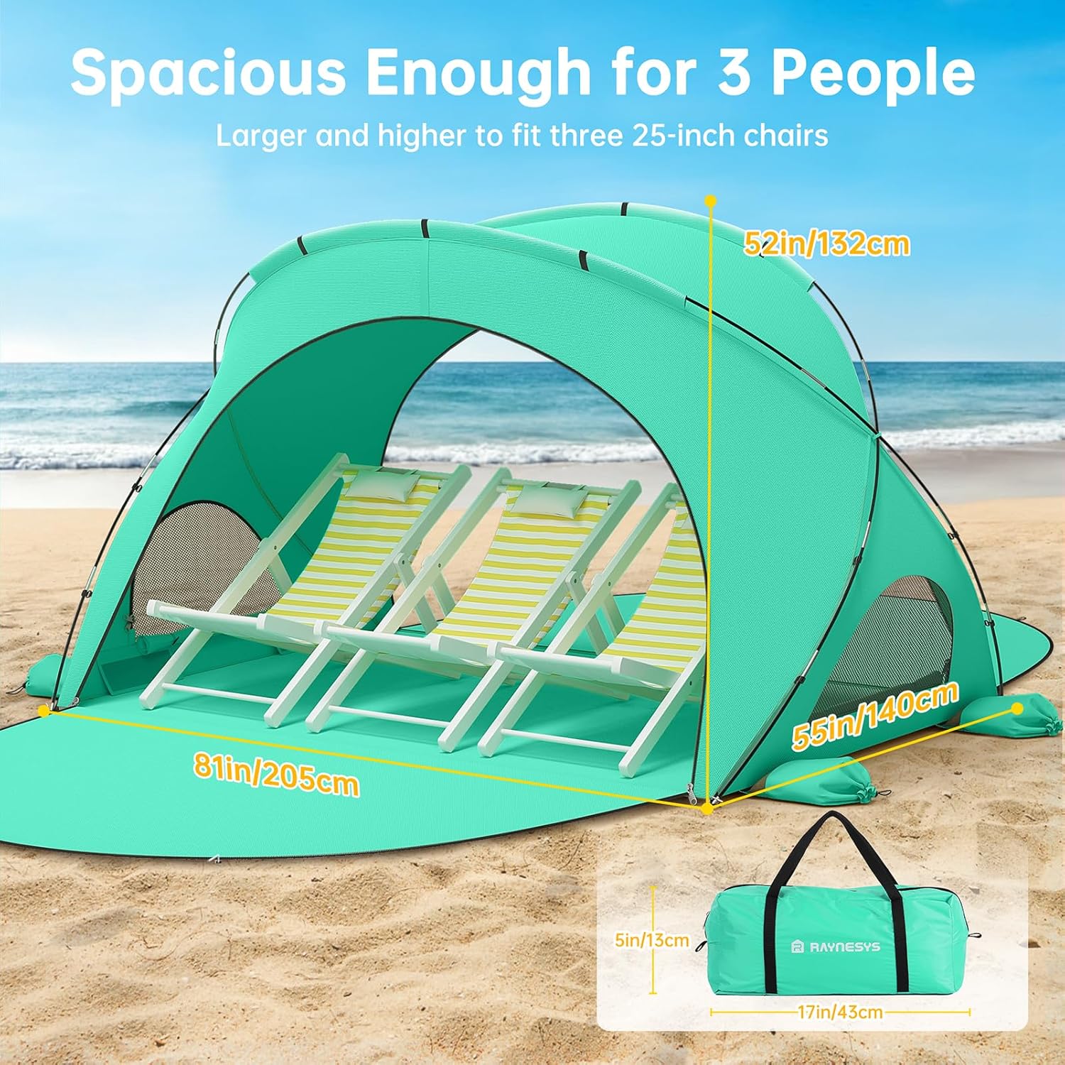Beach Tent Sun Shelter Beach Shade Tent with UPF50+ UV Protection Beach Sun Shelter Beach Shade wourant
