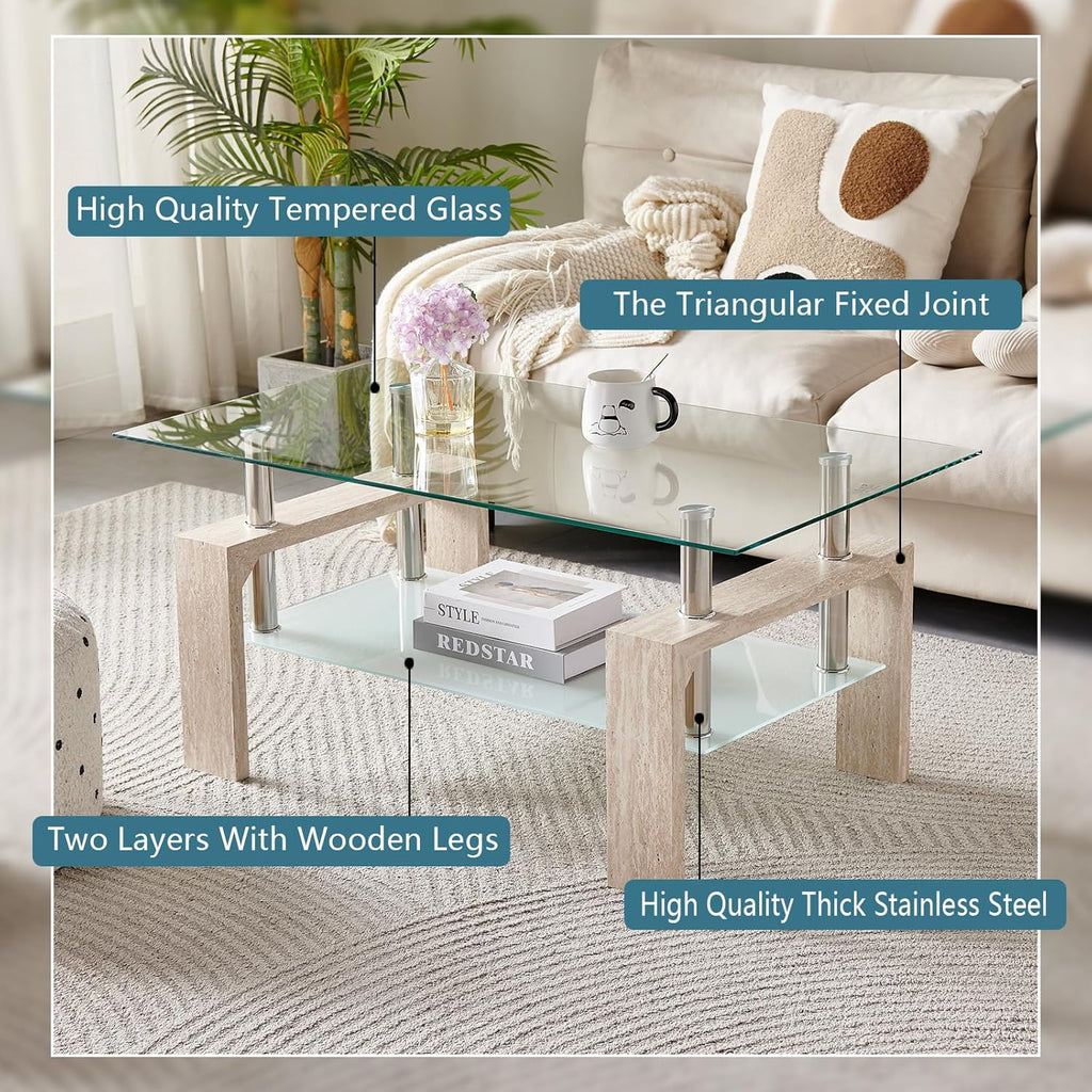 Living Room Rectangle Coffee Table Tea Table Suitable for Waiting Room Modern Side Coffee Table wourant
